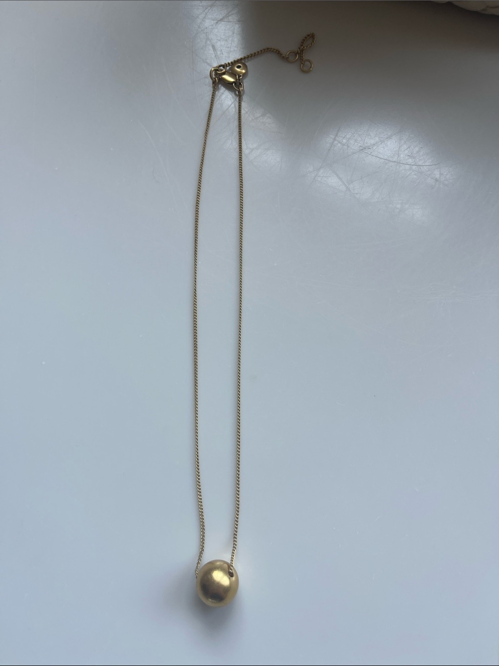 Madewell Gold Pendant Necklace - Minimal Sphere Pendant